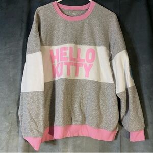 Hello Kitty Womens Sweatshirt 2024 Sanrio Gray, Pink & White Size XL Kidcore